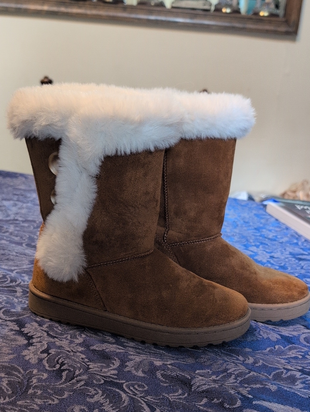 Brown Fuzzy Boots